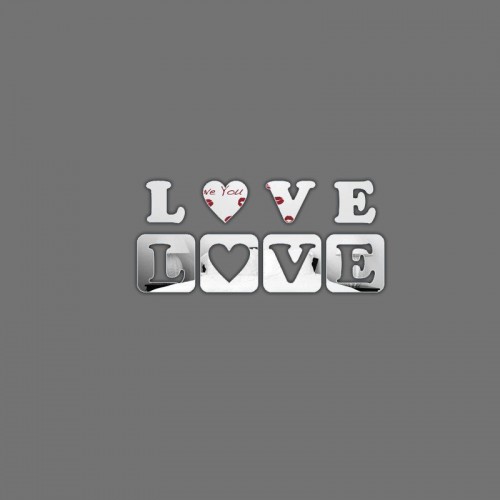 Adesivo de parede Espelho Decorativo Love