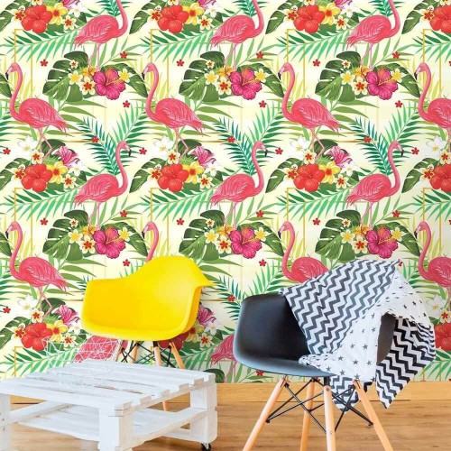 Adesivo de parede Papel de Parede Flamingo